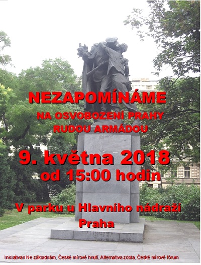 Uctění památky padlých vojáků Rudé armády a našich povstalců při osvobozování Prahy v roce 1945.