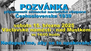 Připomenutí okupace Českoslovnska 1939